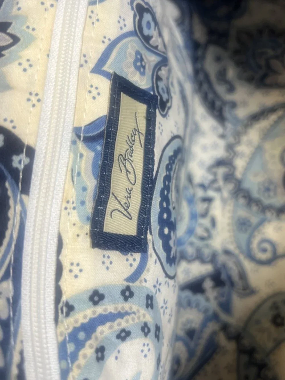 VERA BRADLEY Denim Quilted Stitch Shoulder DOUBLE HANDLE Bag Satchel Retro